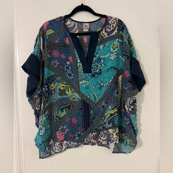 Natori Women's Multicolor Paisley Top size L (D-111) - Picture 1 of 13